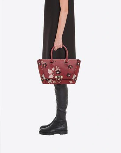 Shop Valentino Demilune Small Double Handle Bag In Ruby