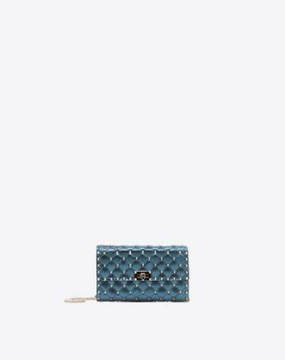 Shop Valentino Rockstud Spike Chain Bag In Slate Blue