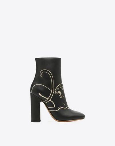 Shop Valentino Panther Bootie In Black