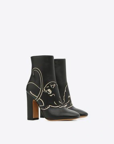 Shop Valentino Panther Bootie In Black