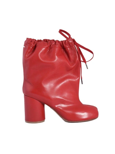 Shop Maison Margiela Tabi Ankle Boots In Red