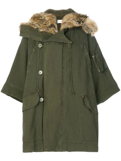 Shop Faith Connexion Fur Trim Parka In Green