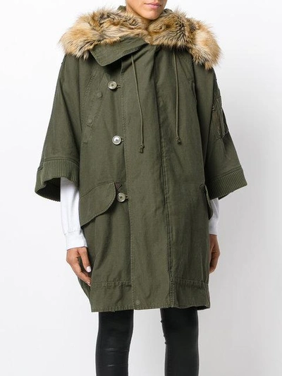 Shop Faith Connexion Fur Trim Parka In Green