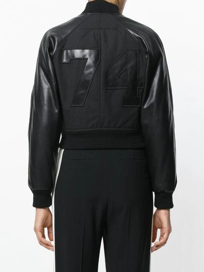 Shop Givenchy Cropped Bomber Jacket In Black