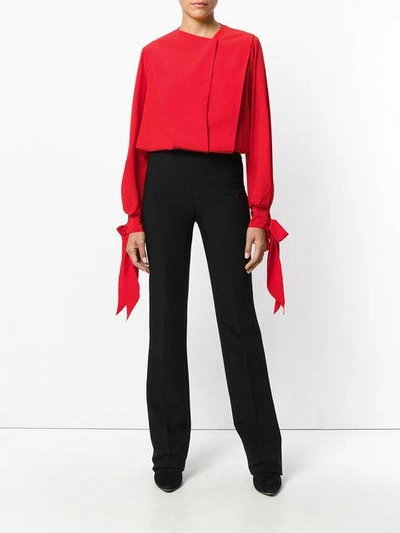 Shop Givenchy Bow-tied Sleeve Blouse - Red
