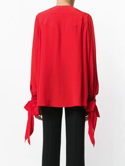 Shop Givenchy Bow-tied Sleeve Blouse - Red