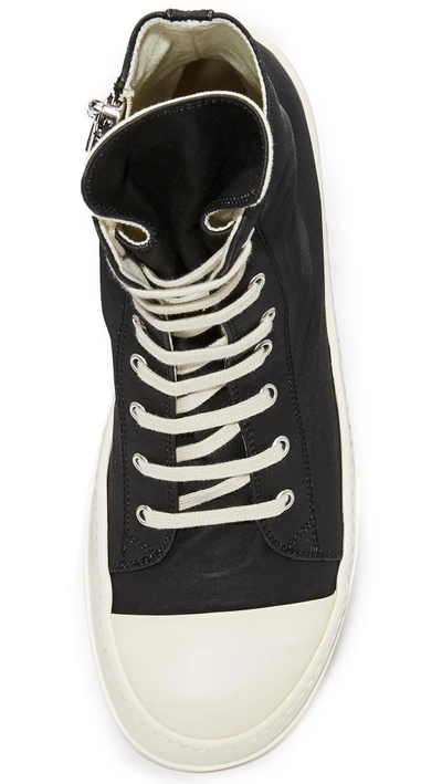 Shop Rick Owens Drkshdw Rubber Cotton Cap Toe Sneakers In Black
