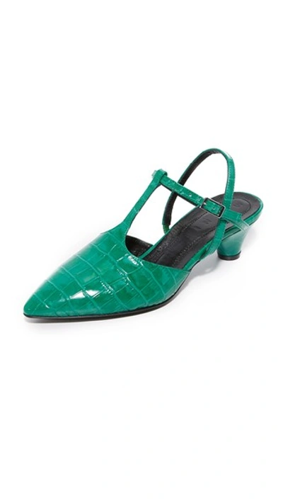Shop Marni Mary Jane Heels In Emerald