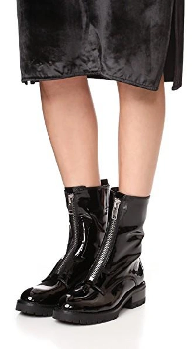Shop Alice And Olivia Dustin Zip Boots In Black
