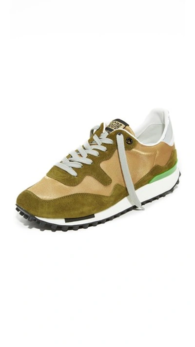 Golden Goose Starland Joggers In Gold/green