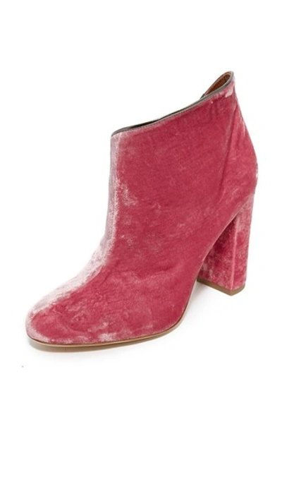 Malone Souliers Eula Crushed-velvet Ankle Boots In Pink