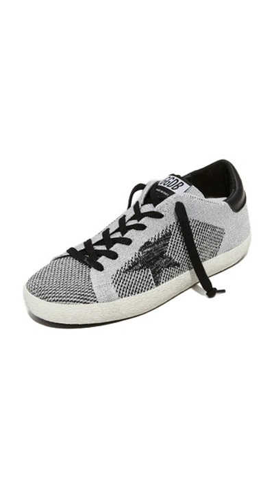 Golden Goose 'superstar' Lurex Knit Sneakers In Silver Lurex Knittedmetallico