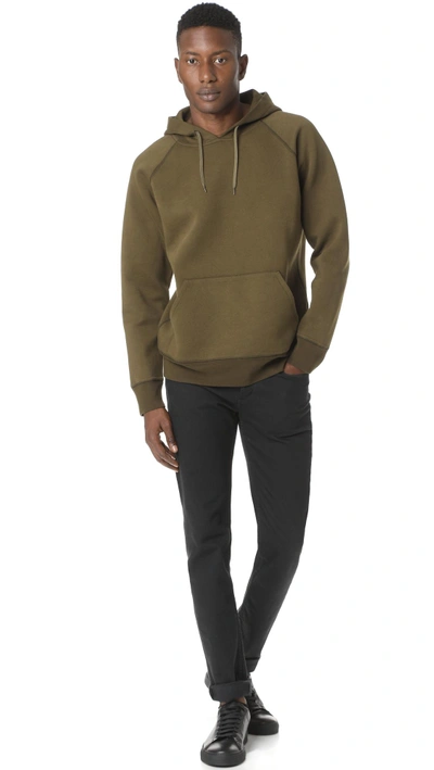 Our Legacy Hooded Cotton Scuba Sweatshirt In Dark Olive | ModeSens