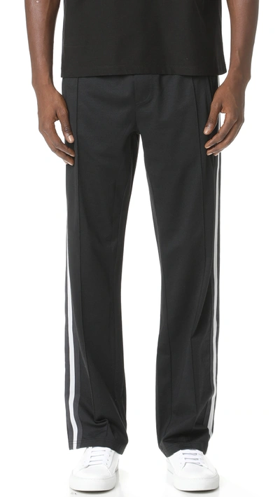 Our Legacy Jersey Track Trousers W/ Striped Side Bands In Black