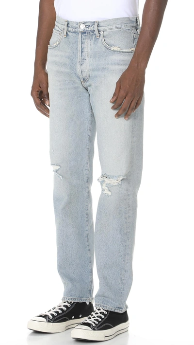 Shop Agolde Ferg Division Straight Denim Jeans In Spirit