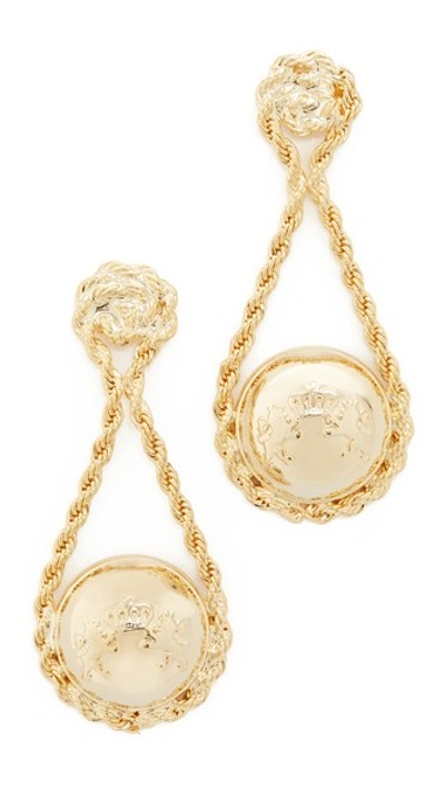 Rosantica Coin Wrapped In Chain Earrings In Gold