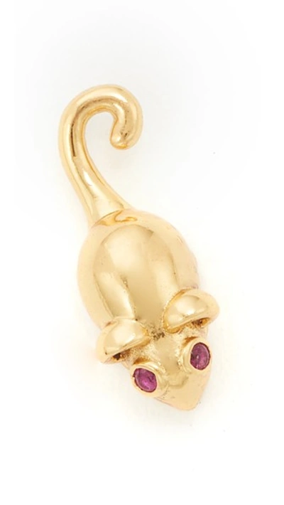 Marc Jacobs Mouse Stud Earring In Gold