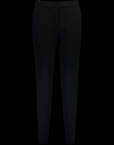 Shop Oscar De La Renta Wool Crepe Trouser In Black