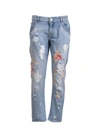 AMEN Amen Floral Embroidery Jeans,AMS17615S17020089