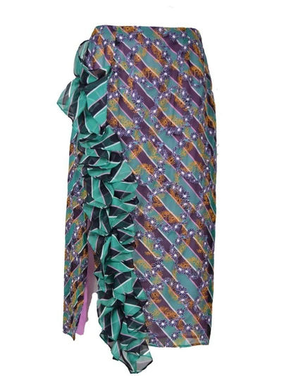 Shop Marco De Vincenzo Ruffled Printed Skirt In Multicolor