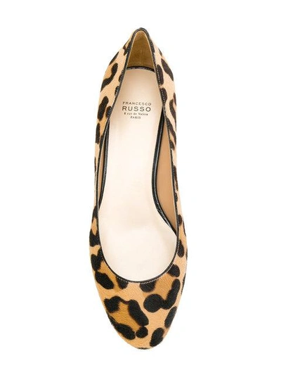 Shop Francesco Russo Leopard Ballerinas