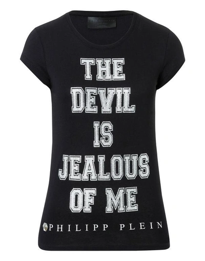 Shop Philipp Plein T-shirt Round Neck Ss "devil"