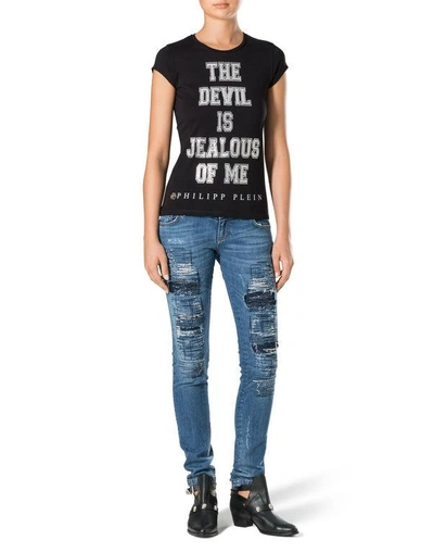 Shop Philipp Plein T-shirt Round Neck Ss "devil"