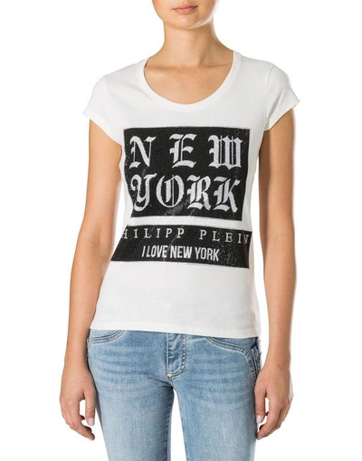 Shop Philipp Plein T-shirt Round Neck Ss "i Love"