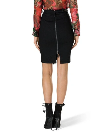 Shop Philipp Plein Short Skirt "chicago Tell" In Black Diamond