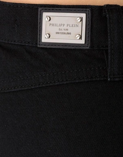 Shop Philipp Plein Short Skirt "chicago Tell" In Black Diamond
