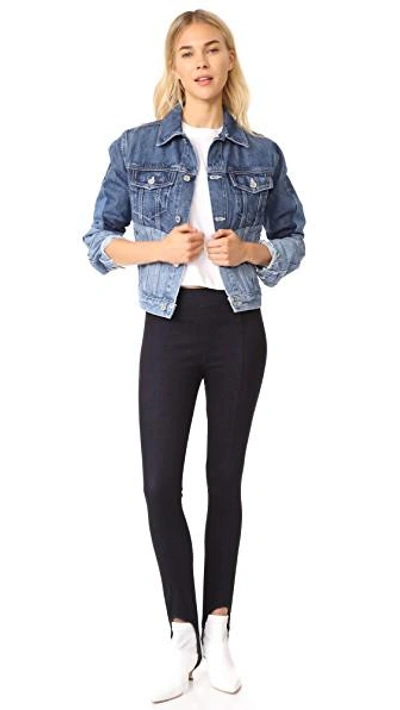 Shop Helmut Lang Mixed Jean Jacket In Mixed Vintage Blue