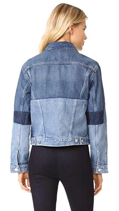 Shop Helmut Lang Mixed Jean Jacket In Mixed Vintage Blue