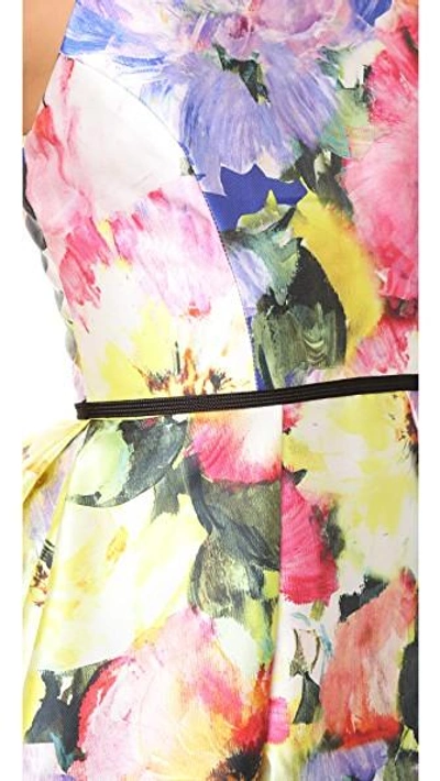 Shop Monique Lhuillier Sleeveless Structured Dress In Pastel Multi