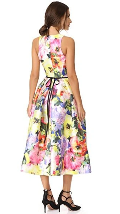 Shop Monique Lhuillier Sleeveless Structured Dress In Pastel Multi