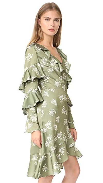 Shop Keepsake Love Bound Wrap Dress In Sage Floral