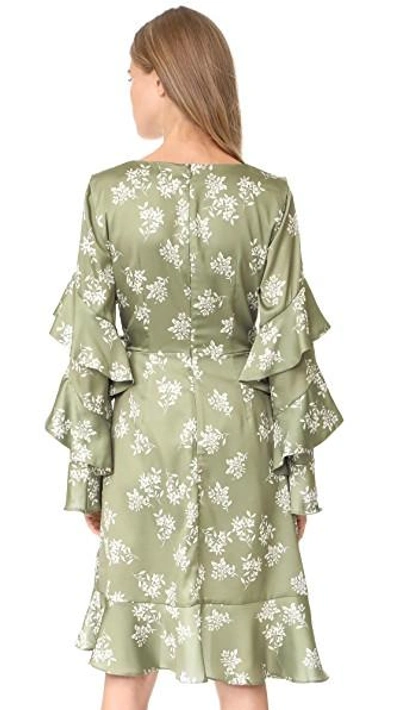 Shop Keepsake Love Bound Wrap Dress In Sage Floral