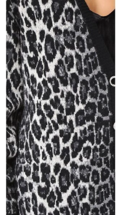 Shop Magda Butrym Leopard Oversized Cardigan In Grey