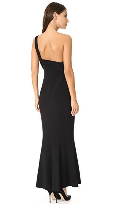 Shop Diane Von Furstenberg One Shoulder Fluid Gown In Black