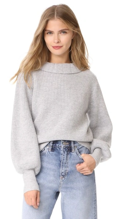 Demylee Claudette Sweater In Light Heather Grey