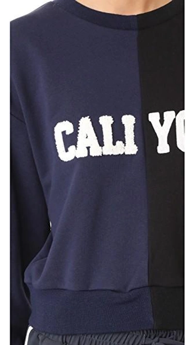 Shop Cynthia Rowley Cali York Sweatshirt In Navy Black