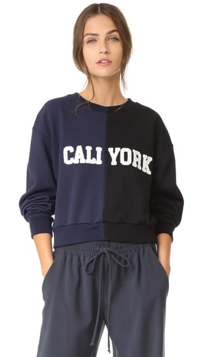 Shop Cynthia Rowley Cali York Sweatshirt In Navy Black