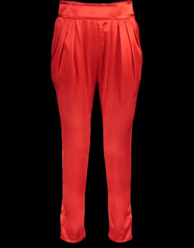 Shop Givenchy Silk Satin Pant In Red