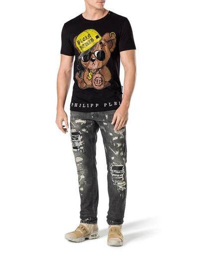 Shop Philipp Plein T-shirt Round Neck Ss "teddy"