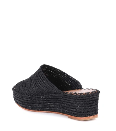 Shop Carrie Forbes Woven Platform Sandals In Black