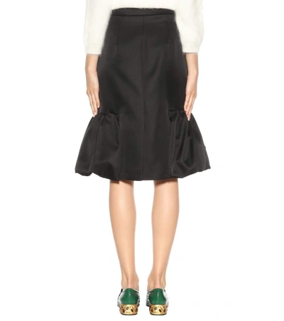 Shop Prada Wool And Silk Skirt In Black