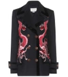 GUCCI EMBROIDERED WOOL COAT,P00268186-2