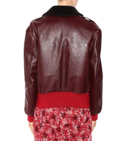 Shop Calvin Klein 205w39nyc Leather Bomber Jacket