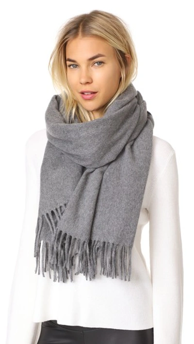 Shop Acne Studios Canada Cashmere Scarf In Grey Melange