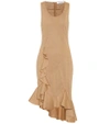 Givenchy Brown Sleeveless Ruffle Dress