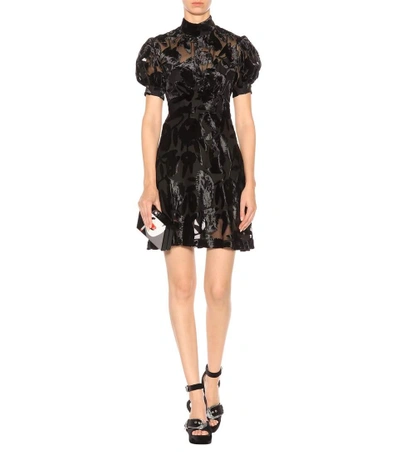 Shop Mcq By Alexander Mcqueen Devoré Dress In Black